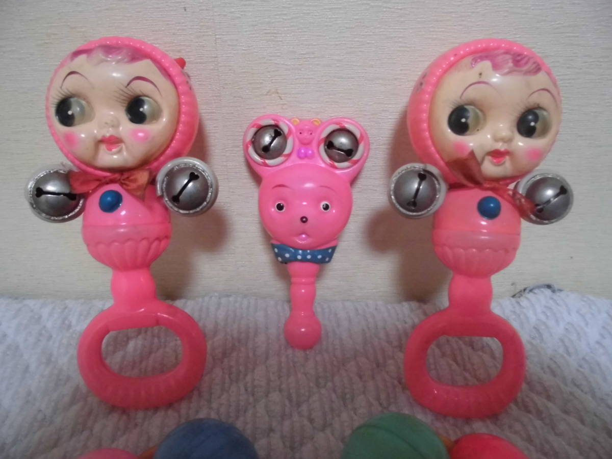 当時物 昭和レトロ セルロイド 赤ちゃん玩具 大きな物で17cm（10点
