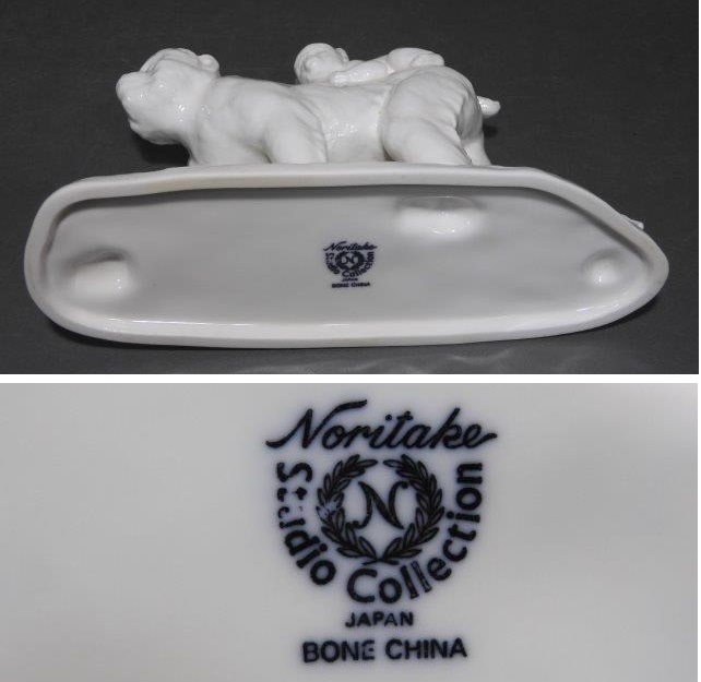ノリタケ　NORITAKE スタジオコレクション 赤猿　フィギュリン　陶器　置物 Noritakeノリタケ 猿の親子 Noritake Studio Collection干支 置物 白磁