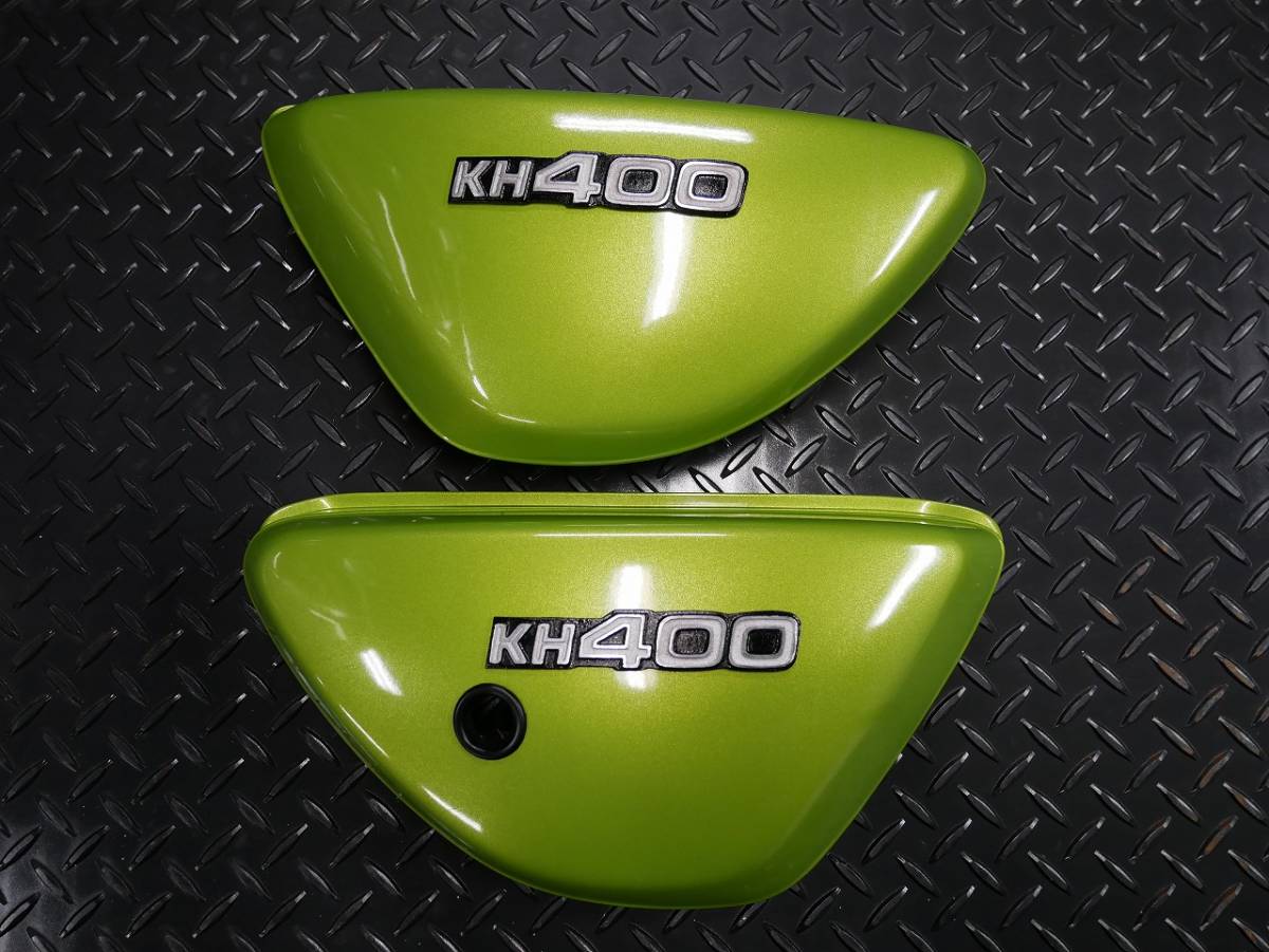 ☆kawasaki KH250 400 純正サイドカバー 左右 400エンブレム付き 割れ