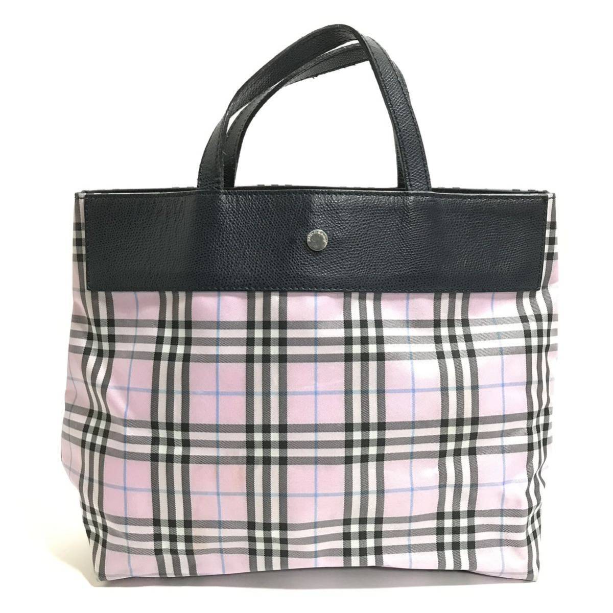バーバリー】本物 BURBERRY ハンドバッグ チェック柄 ミニトートバッグ 