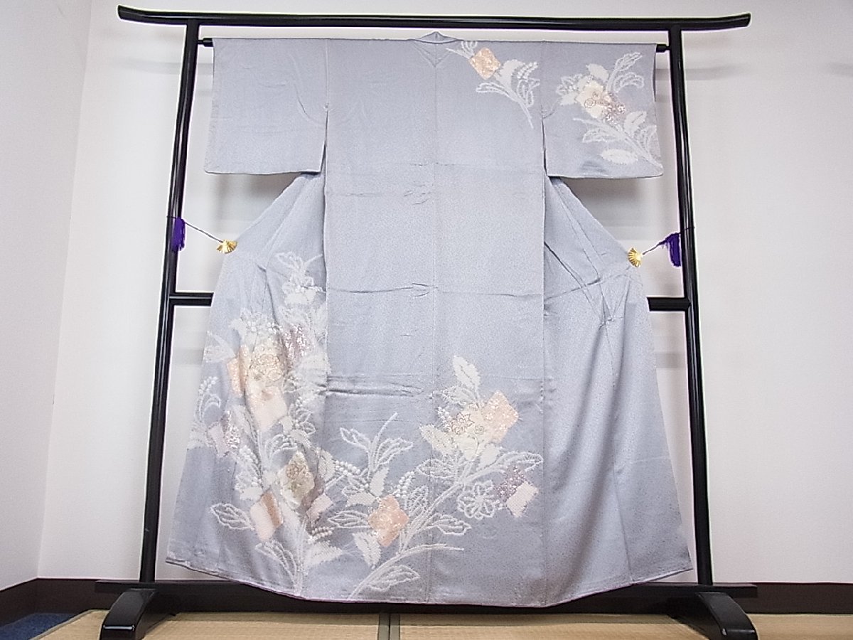 平和屋着物□創業460年・千總 訪問着 刺繍 絞り 草花文 金彩 高島屋 