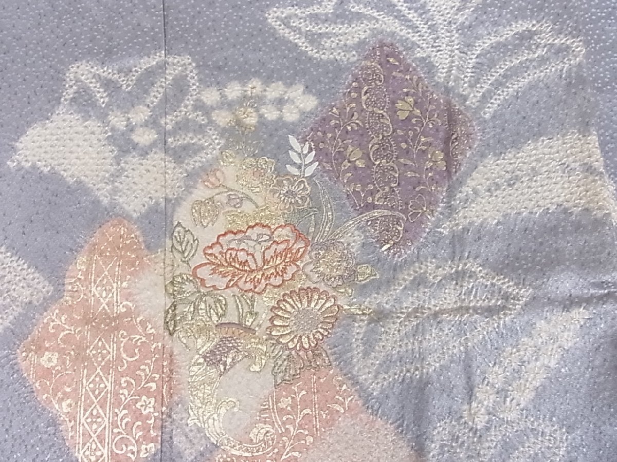 平和屋着物□創業460年・千總 訪問着 刺繍 絞り 草花文 金彩 高島屋 