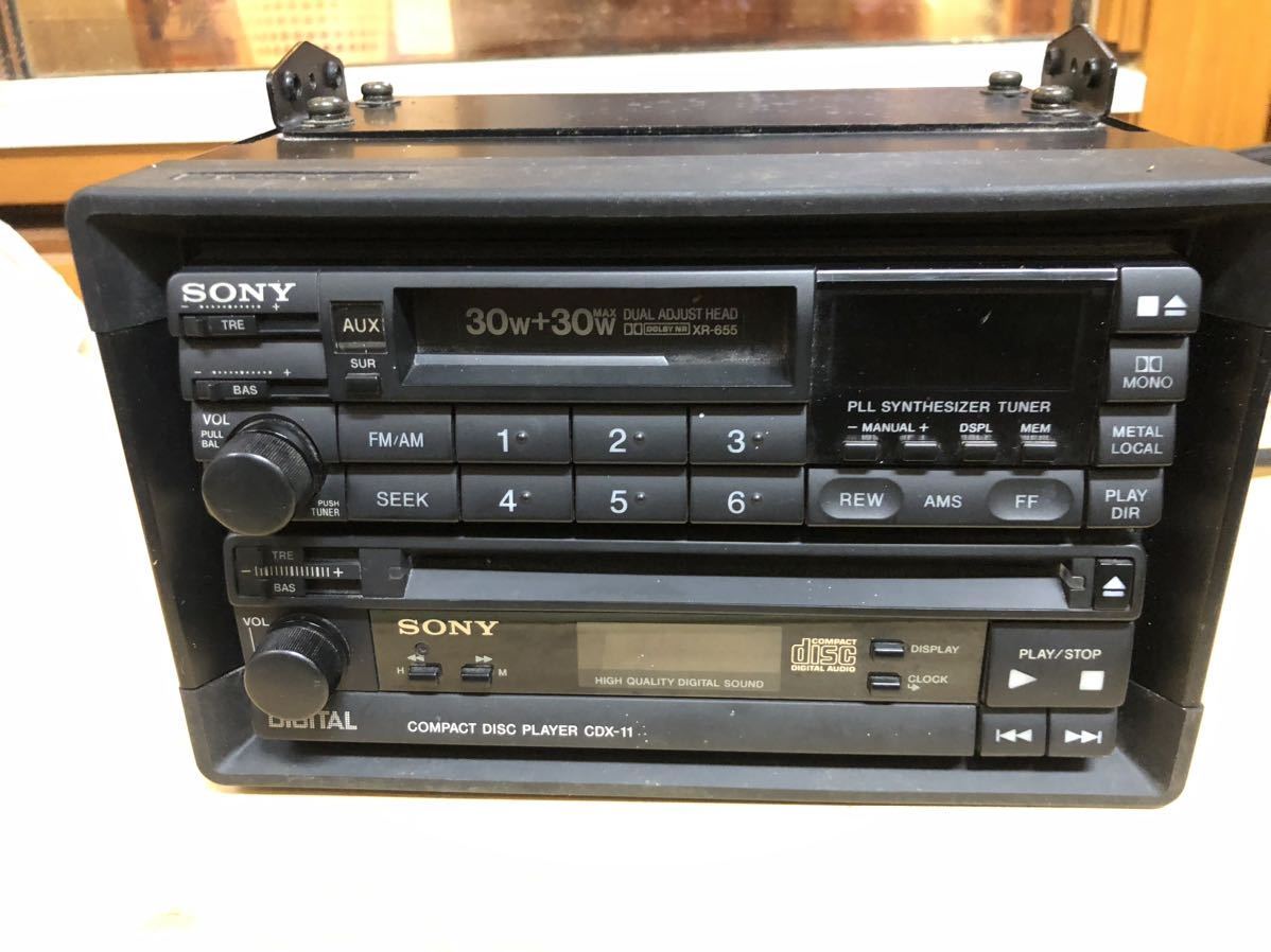 SONY ソニー カセットデッキXR-655 CDデッキCDX-11 当時物 レトロ(カー