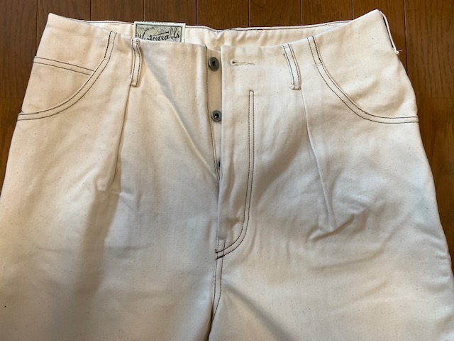 WESTOVERALLS・ウエストオーバーオールズ／生成りデニム5PKパンツ・１タックワイドPT・サイズ36(L~XL位)／新品未使用