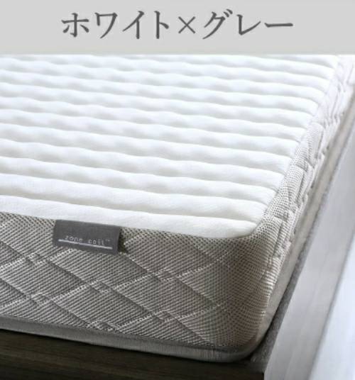 アウトレット品】ゾーンマットレス付きセミダブル・Newデザイン2杯収納