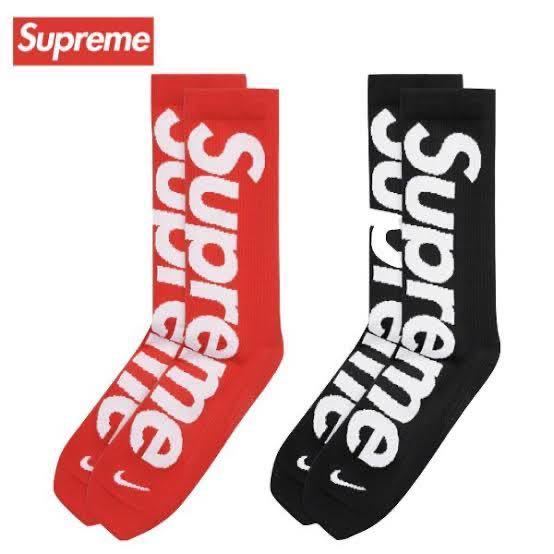 Socks Crew Supreme Nike Lightweight - New x Red Size Men's Black