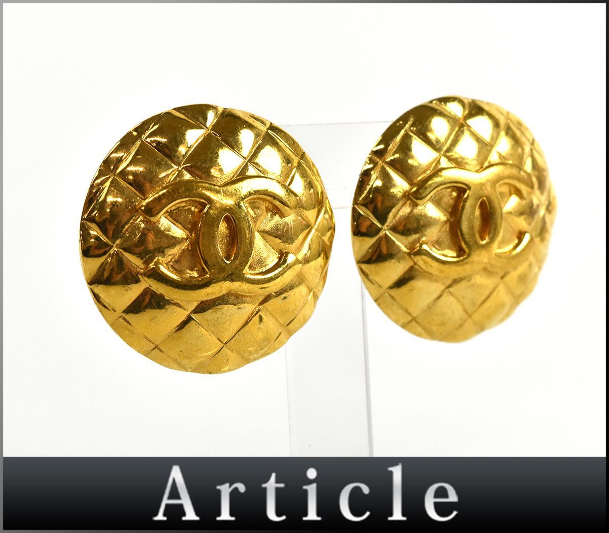 137891〇 CHANEL シャネル マトラッセ ココマーク イヤリング 29 GP 
