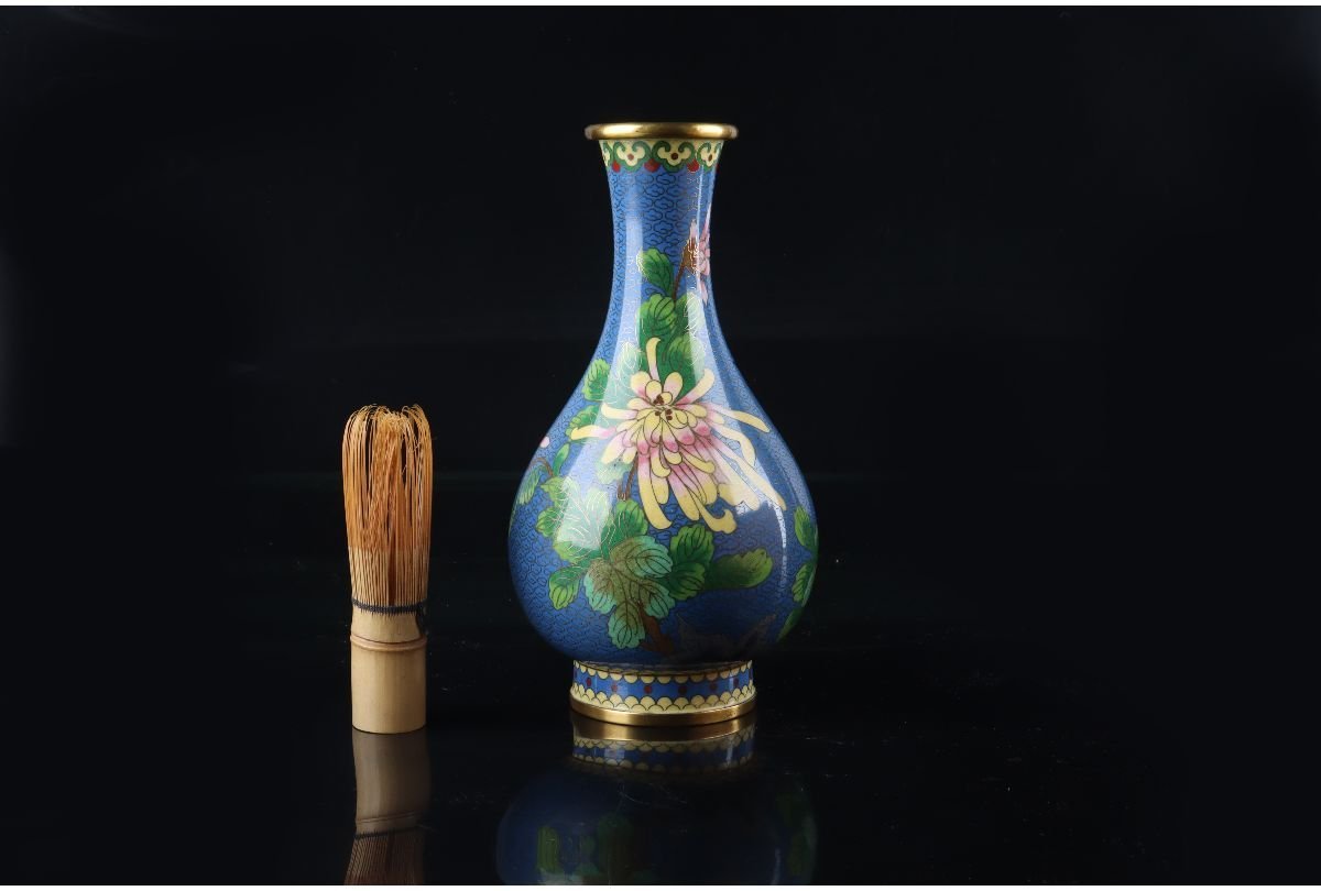中国美術 古玩 | 公式 牡丹唐草 宝物 草花吉祥文様 骨董 花瓶 有線七宝