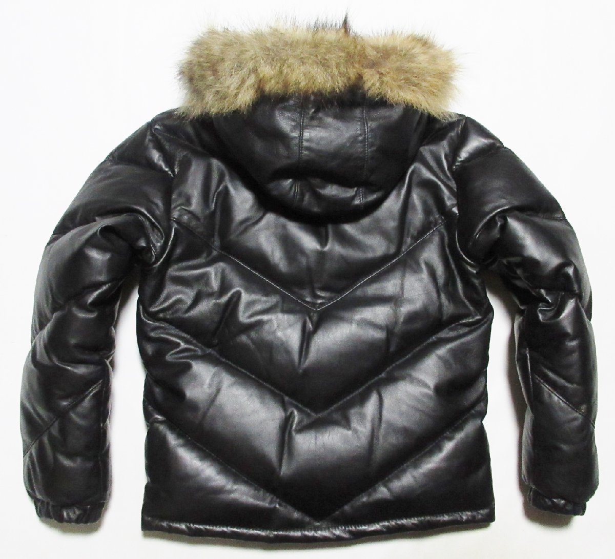 未使用に近い Schott 242D ショット ラム レザー ダウンジャケット /36 