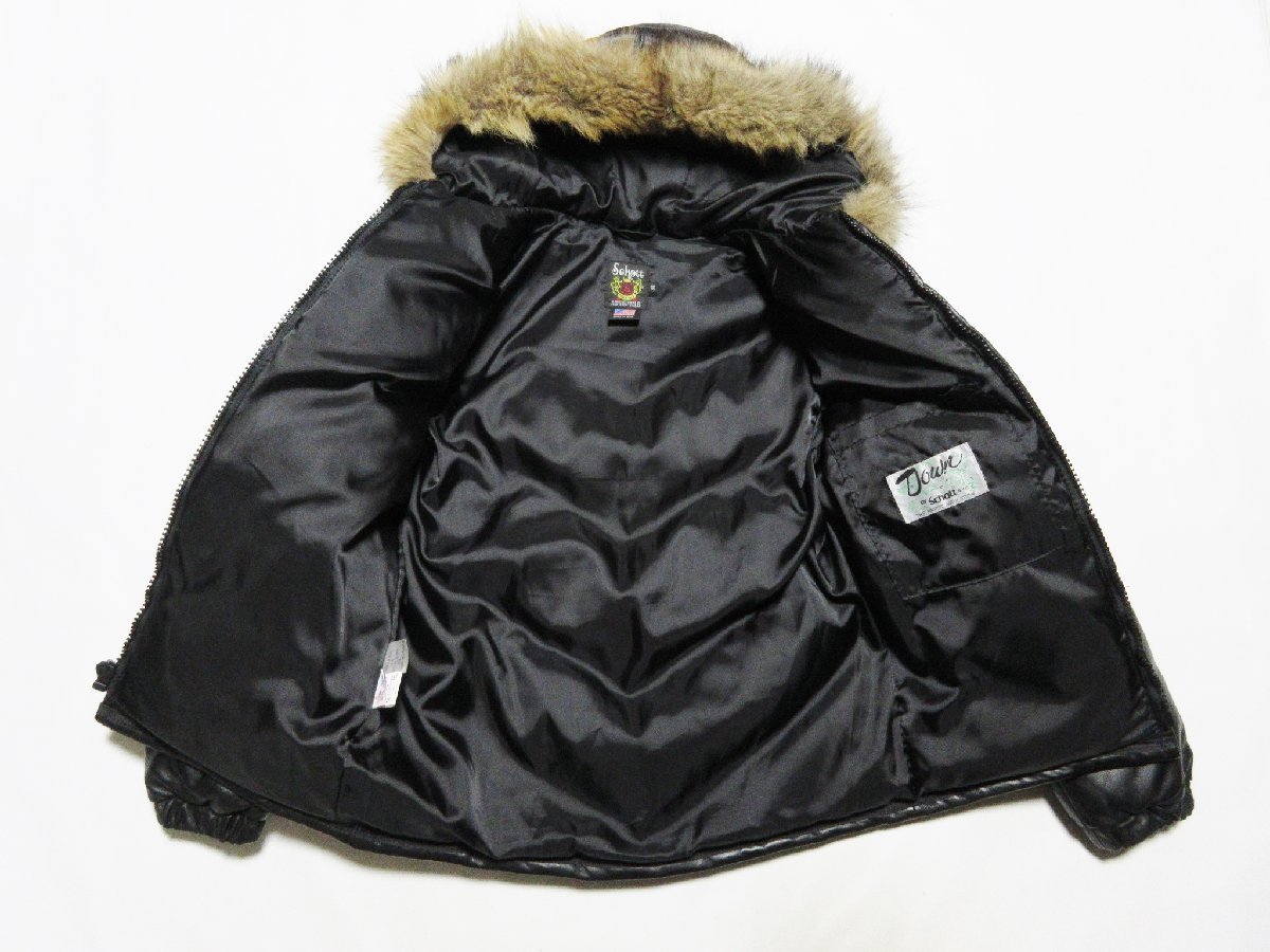 未使用に近い Schott 242D ショット ラム レザー ダウンジャケット /36 