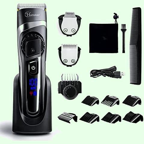 【セール】 HATTEKER バリカン 充電交流式 ヘアカッター 散髪セット ヒゲトリマー 水洗いOK 刈り高さ調節可 0.5-24mm対応 業務用 家庭用