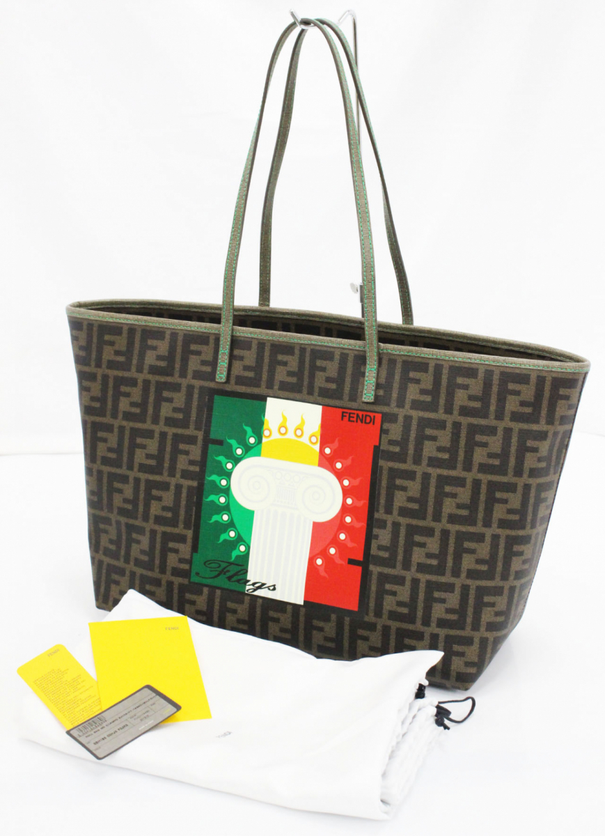 大得価，新作登場 行董 FENDI フェンディ ズッカ柄 イタリア国旗 プリント トートバッグ ショルダーバッグ レディース ブランド品 AC727ABC92(トートバッグ)｜売買されたオークション情報、yahooの商品情報をアー かばん、バッグ