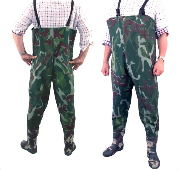 釣り 迷彩 ウェーダー 胴付 長靴 ゴム チェストハイタイプ　MA