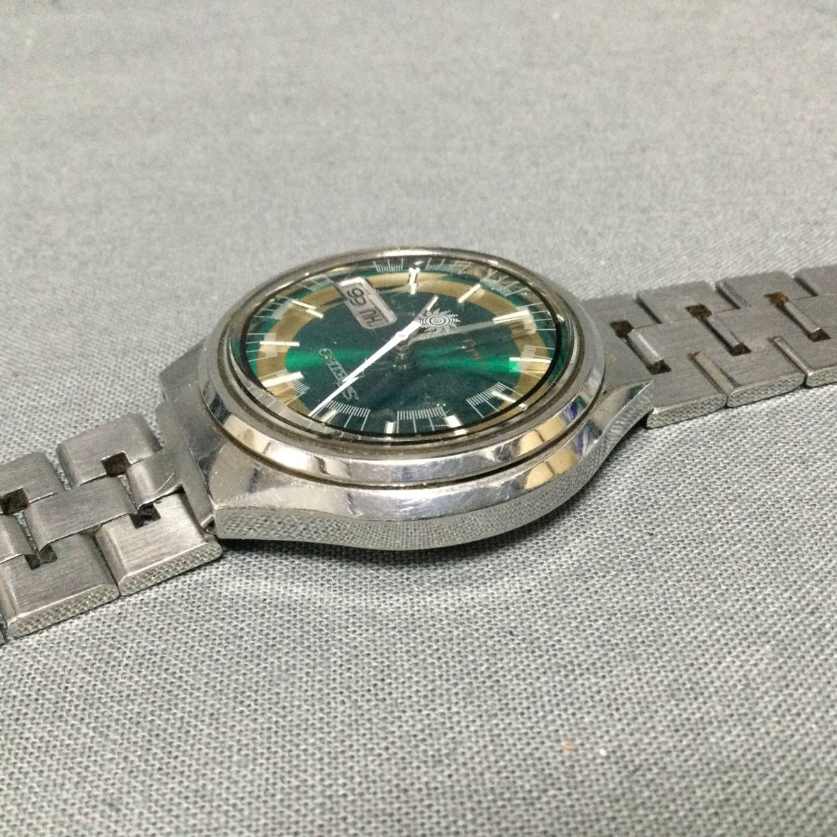 〇　12/22　223941　SEIKO　advan　7019-7160　文字盤グリーン　自動巻　メンズ　稼動　腕時計　セイコー