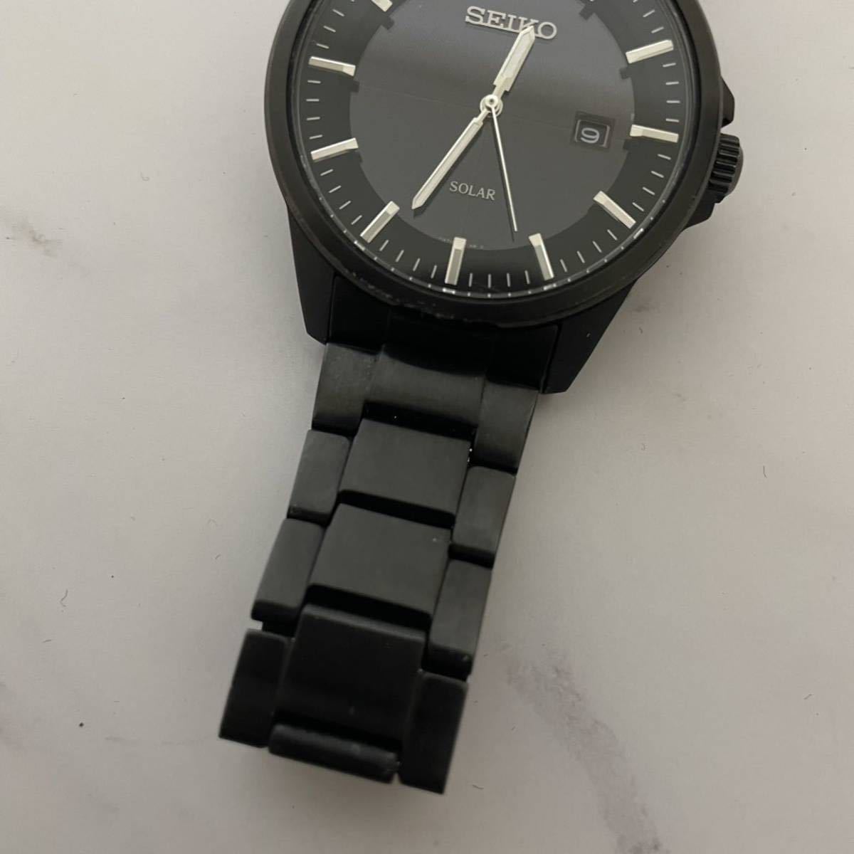 セイコー SEIKO デイト ラウンドフェイス ウォッチ V147-0AF0 ソーラー 