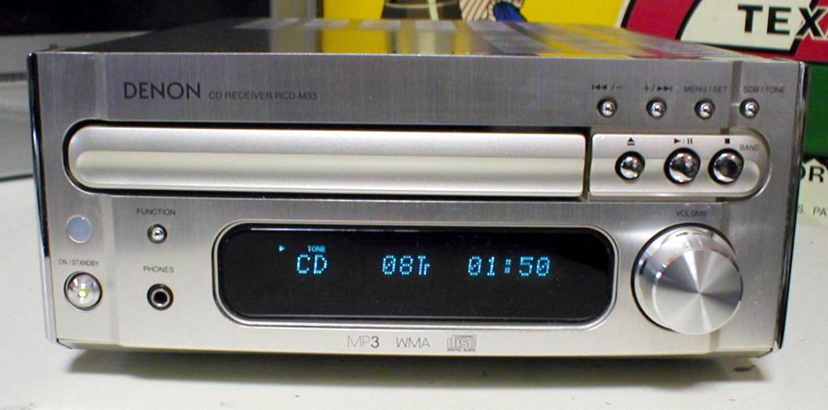 DENON RCD-M33 CD/CD-R/MP3/AM-WideFM Stereo Receiver 動作OK！ デノン CD/AM-ワイドFM ステレオ チューナーアンプ
