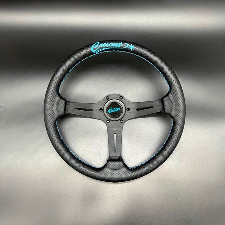 Crescent Garage ステアリングホイール 36パイ ライトブルー Density Crescent Garage クレセント | リアルレザーオリジナル