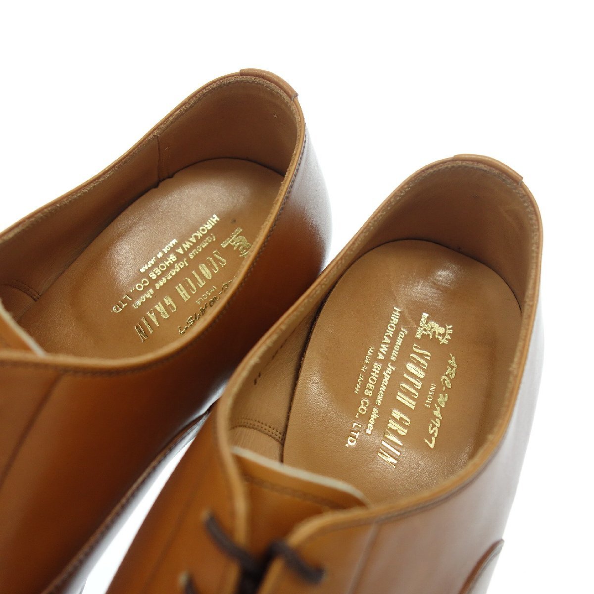 極美品◇スコッチグレイン ストレートチップ 9046 メンズ 26 茶 SCOTCH