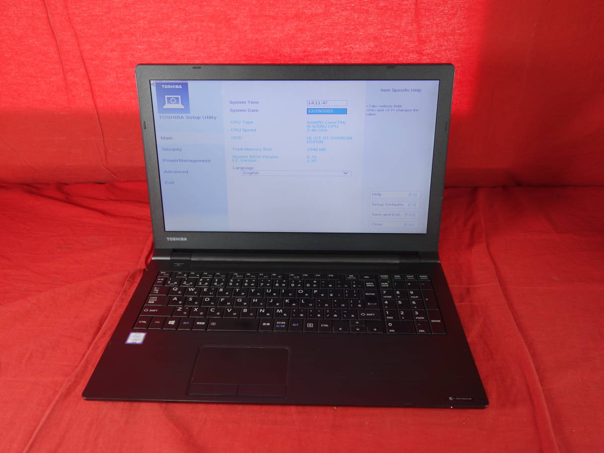 DynaBook T65/GG PT65GGP-REA Core i7-8550U 1.8GHz/4GB/HDD1TB/DVD