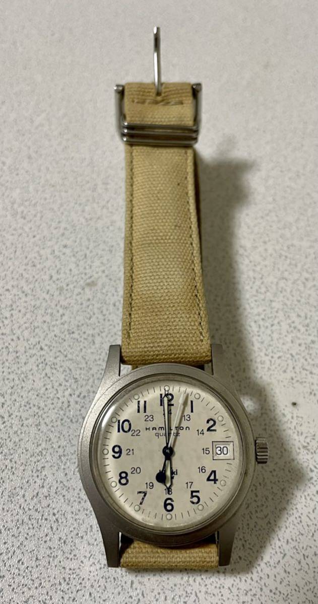 ハミルトン Khaki カーキ 9797 クォーツ 碇マーク 腕時計白文字 ベルト