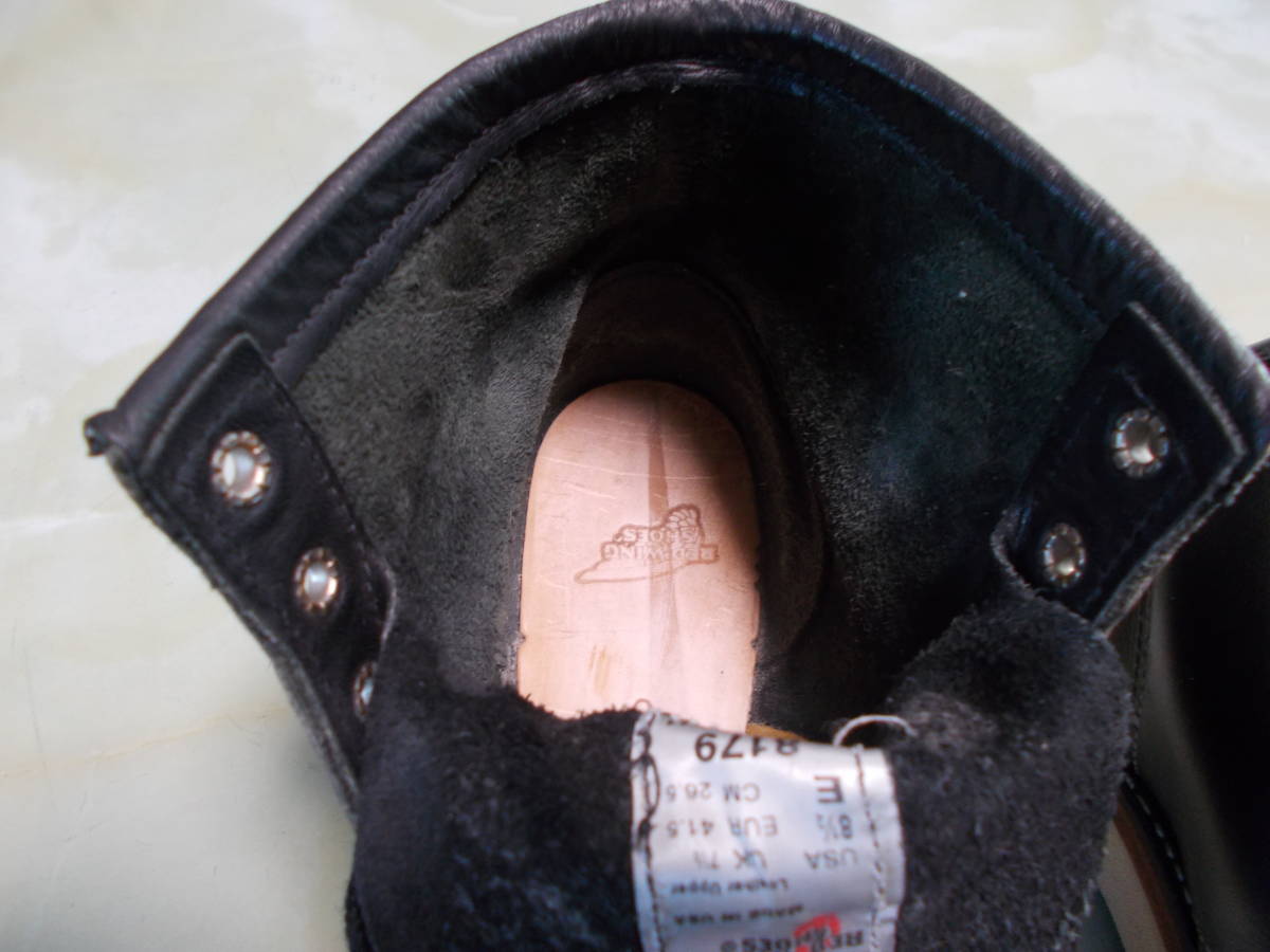 Red Wing レッドウィング 8179 8 1/2 E モック 黒 ソールカスタム