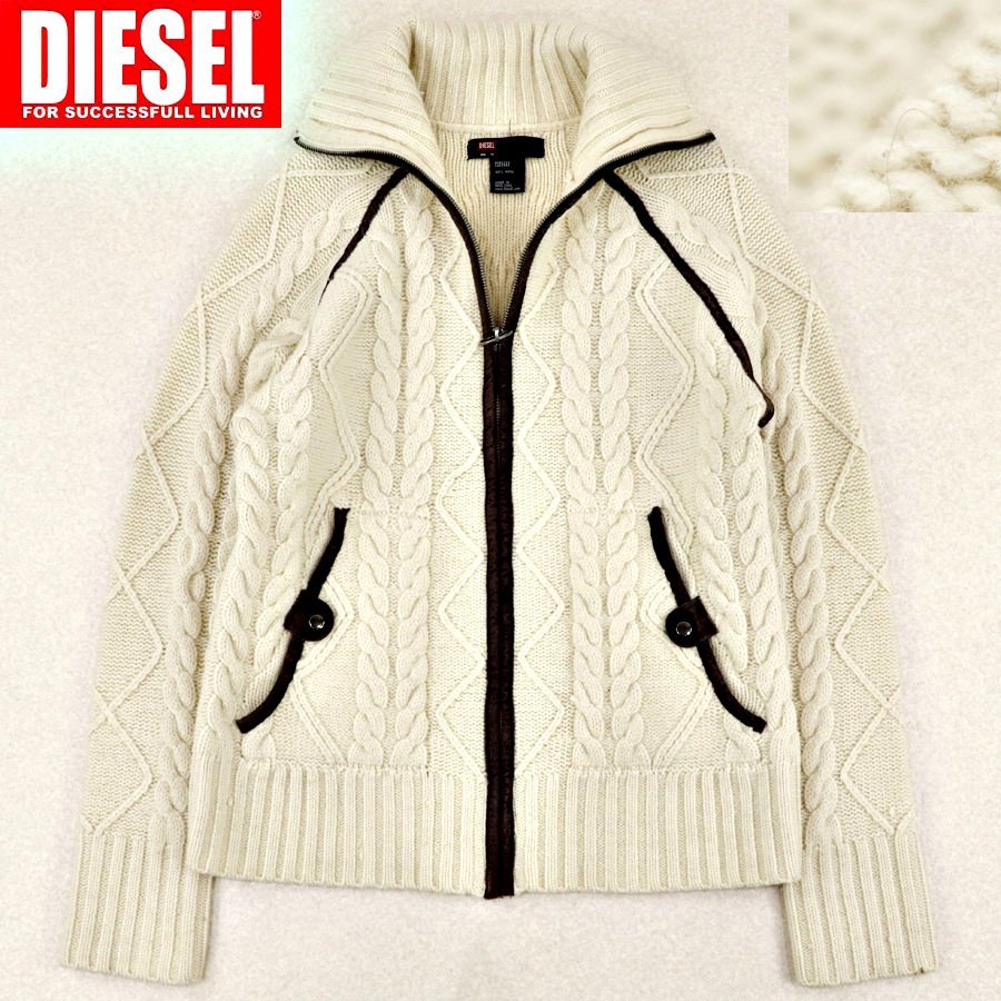 相場価格￥42，900- 美品 DIESEL ディーゼル 肉厚 ウール アランニット 