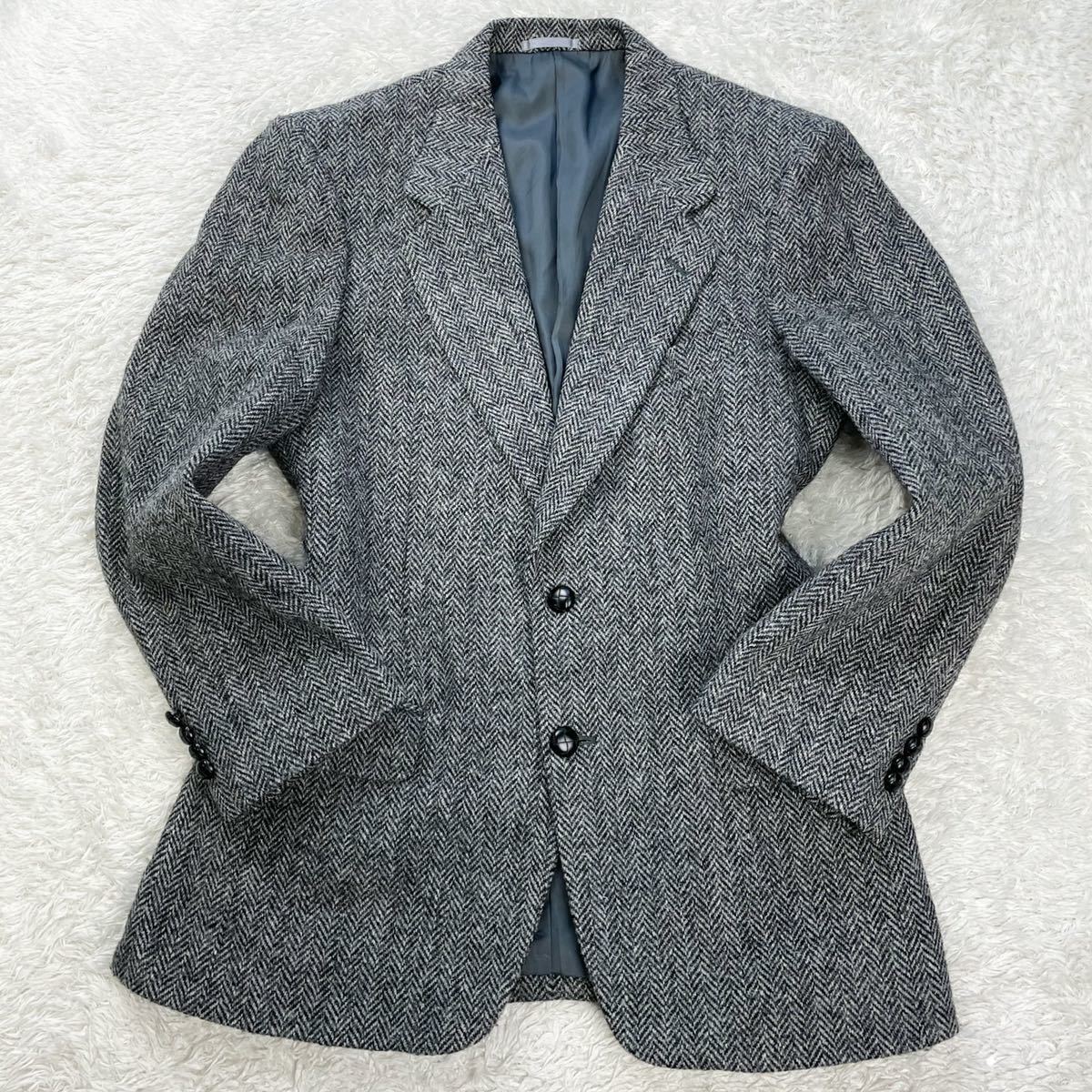 極美品XL位◎HARRIS TWEED ハリスツイード ヘリンボーン くるみ