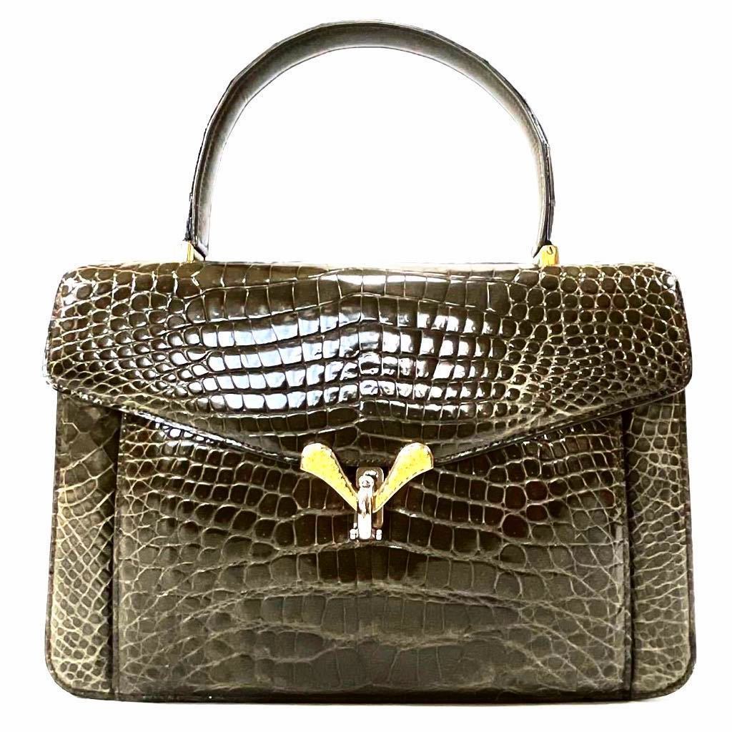 【本物★1円スタート】クロコダイル　バッグ　エキゾチック　レザー　鰐革　crocodile 