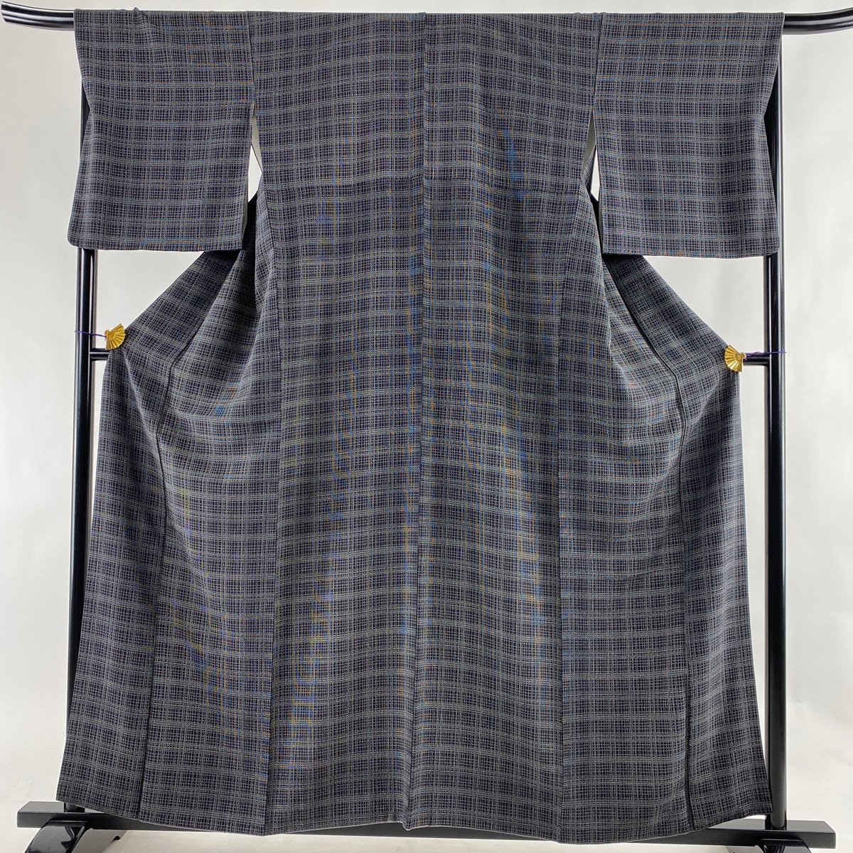 平和屋着物□極上 和染紅型 栗山紅型 栗山吉三郎 小紋 霞草花文 鬼しぼ