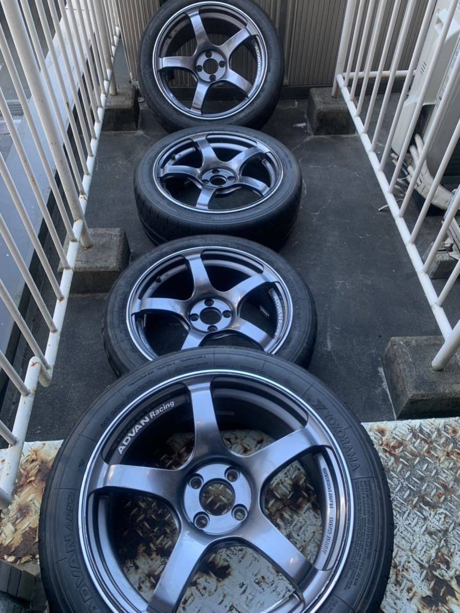 希少PCD98！ADVAN RACING TC-4 7.5J +35 4穴17インチ ， タイヤA052 215/45R17 Alfa Romeo MITO　