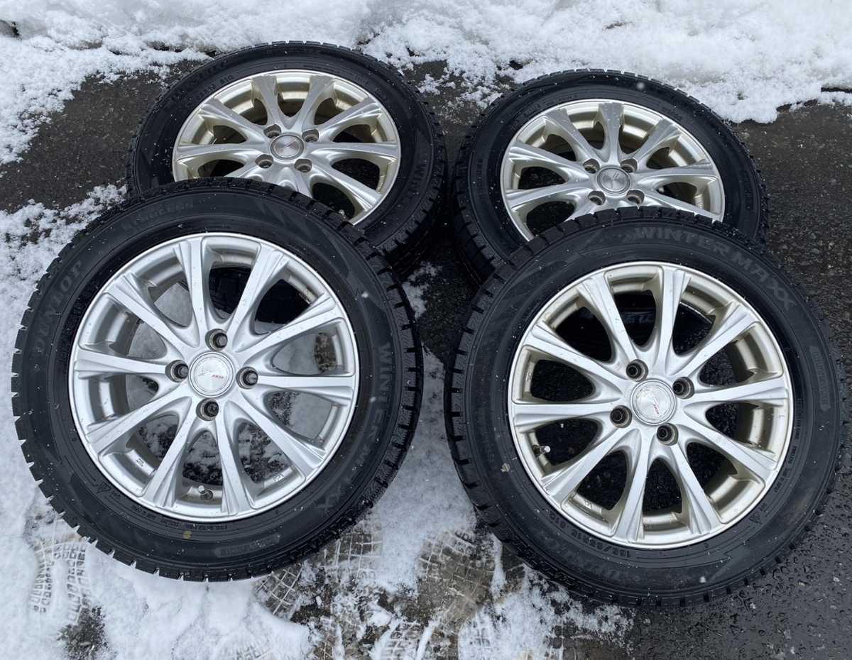 ダンロップ WINTERMAX　バリ山 スタッドレス 15インチ　アルミホイール 