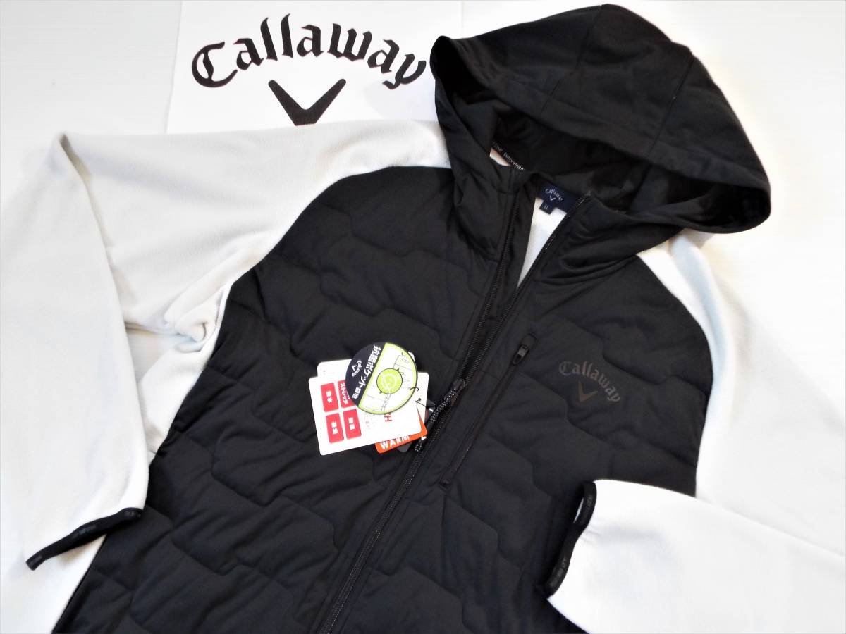 ☆新品☆Callaway キャロウェイ / 中綿防寒キルト×フリース フルジップ パーカー 定価¥17，600 / スターストレッチ保温・撥水 / サイズLL