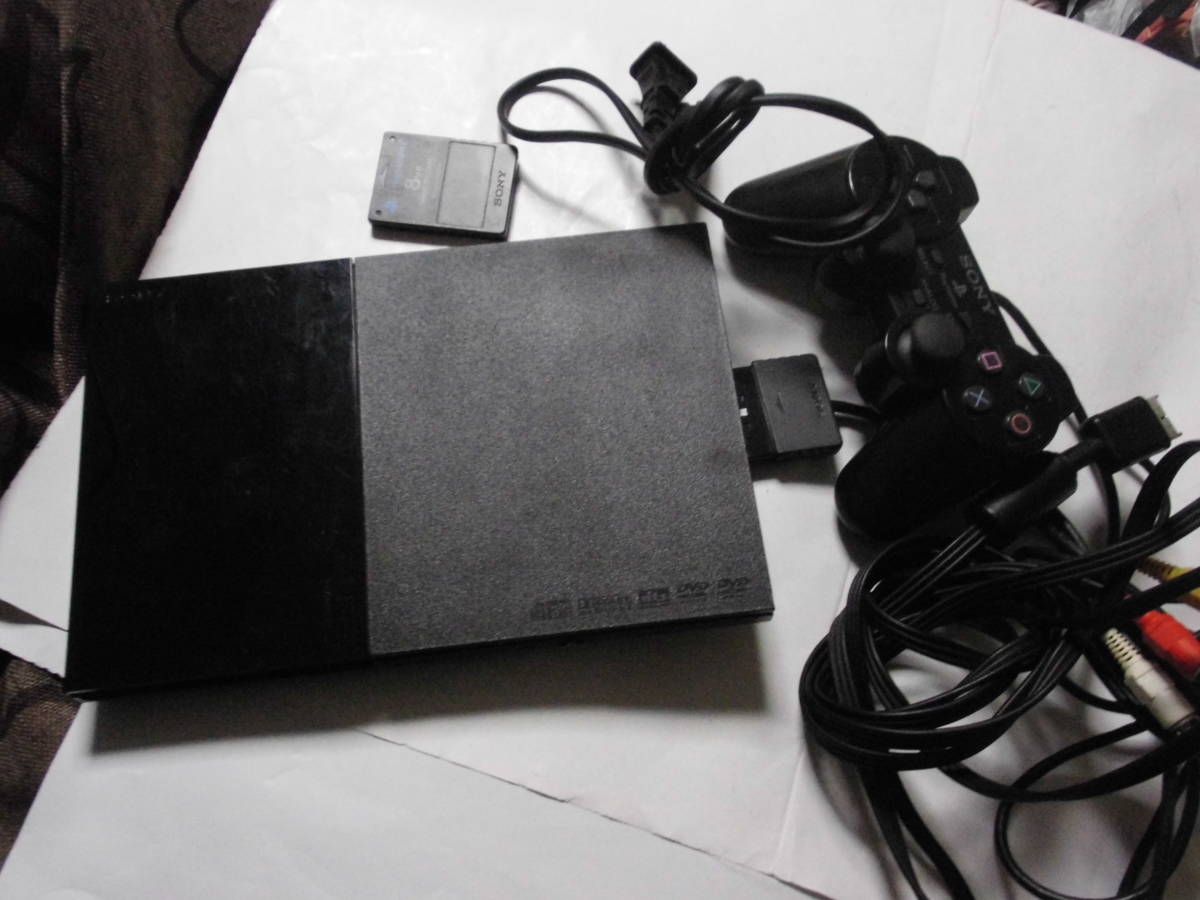 SONY PS2 本体一式 薄型 チャコールブラック SCPH-90000 メモリー