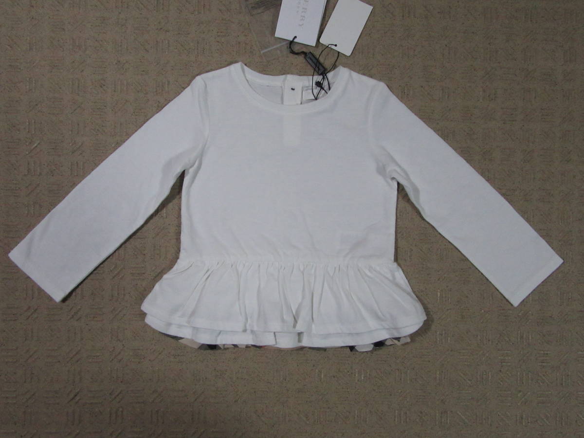 BURBERRY バーバリー シャツ フリル ブザム シースルー バーバリー 長袖Tシャツ チュニック 2Y 92cm フリル ノバ