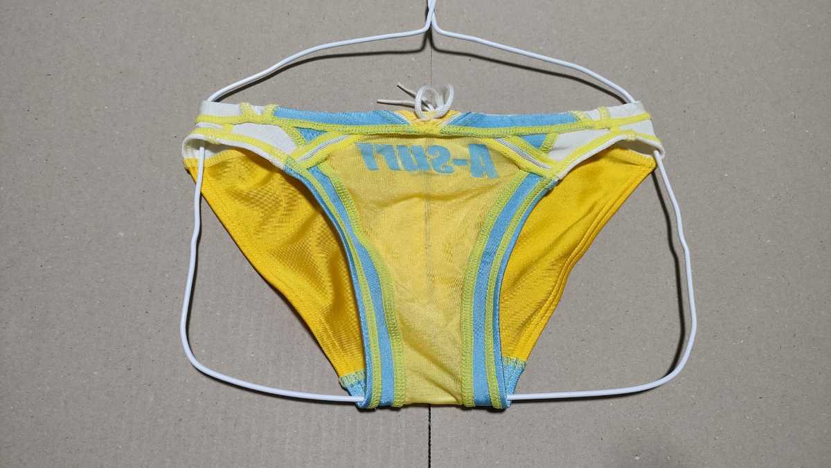 USED] AQUX 競パン 競泳水着 シースルー イエロー SSサイズ 【公式通販】