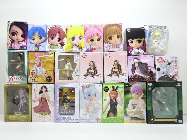 27SA●#7 アニメ フィギュア プライズ 22体 セット まとめ売り 鬼滅の刃 五等分の花嫁 リゼロ SAO 艦これ セーラームーン 他 未開封 中古