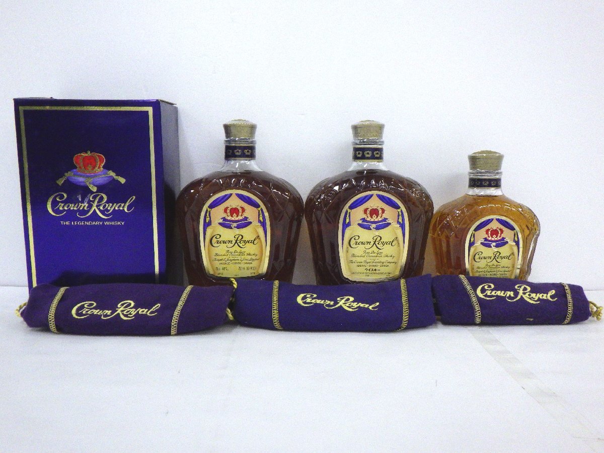 古酒 未開栓 3本セット Crown Royal クラウンローヤル CANADIAN 