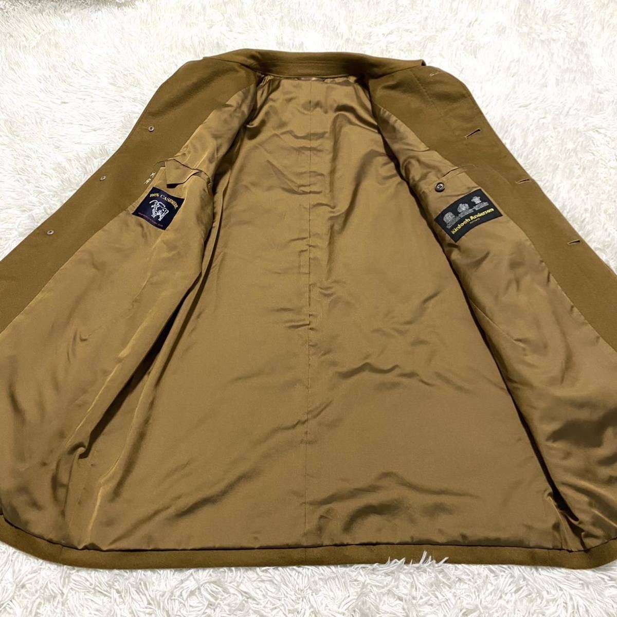 Kinloch Anderson カシミヤ100% ステンカラーコート L 黒 美品『キン