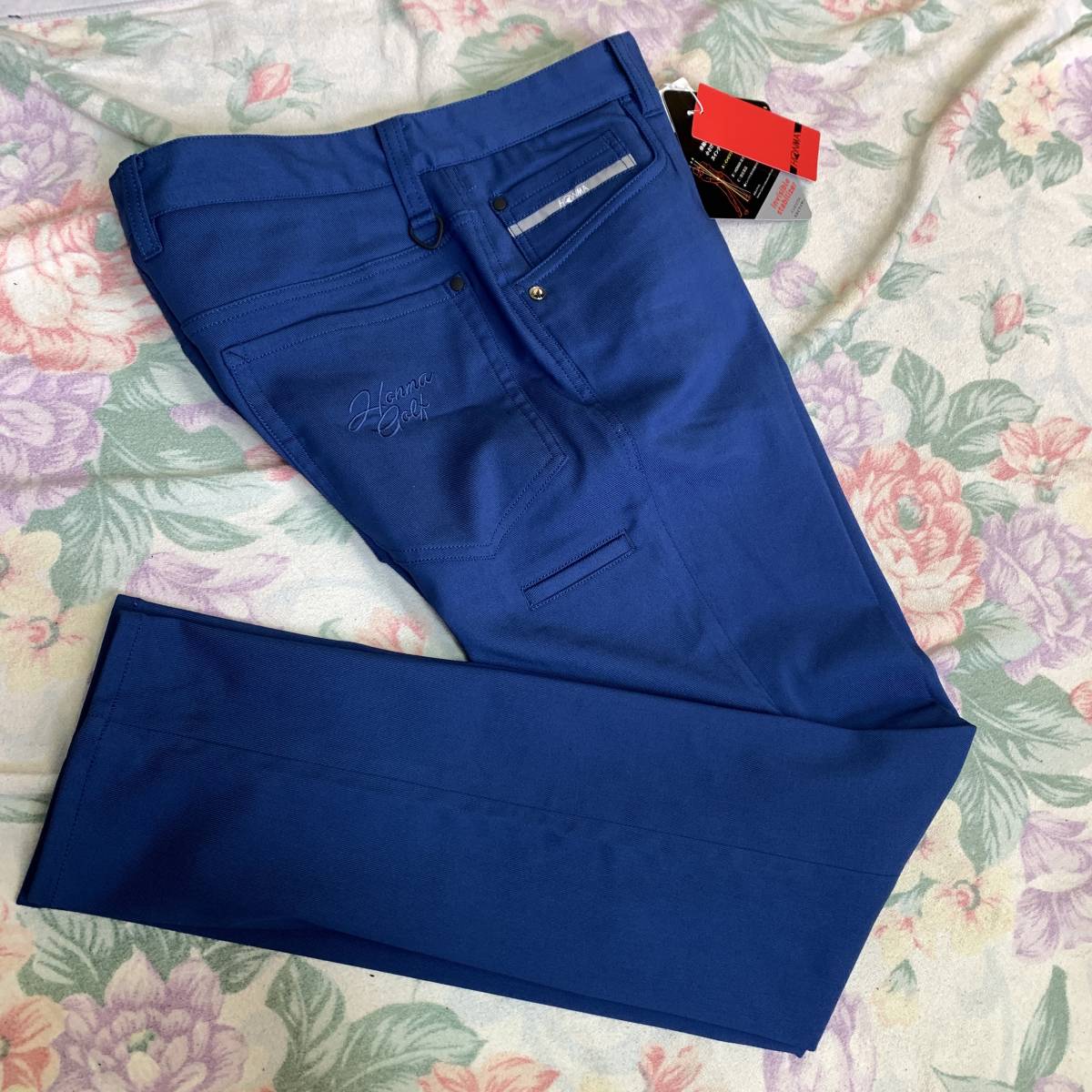 ★新品/定価19，800円★Wサイズ/88～90ｃｍ★HONMA GOLF★秋冬モデル/ロゴ刺しゅう/快適ストレッチ/6P/テーパードGOLFパンツ★ブルー.青系