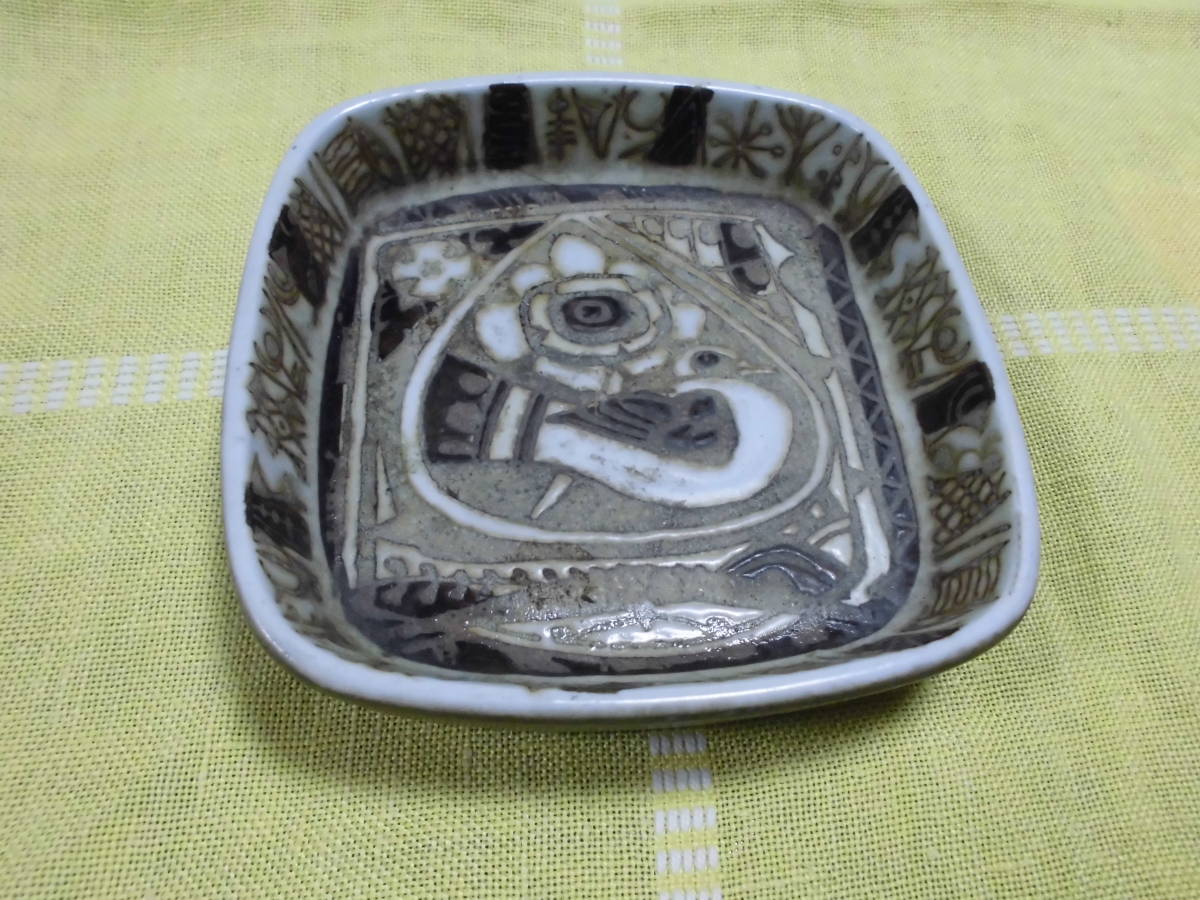 ロイヤルコペンハーゲン　フィヤンス　バッカ　四角絵皿トレー（11cm）　