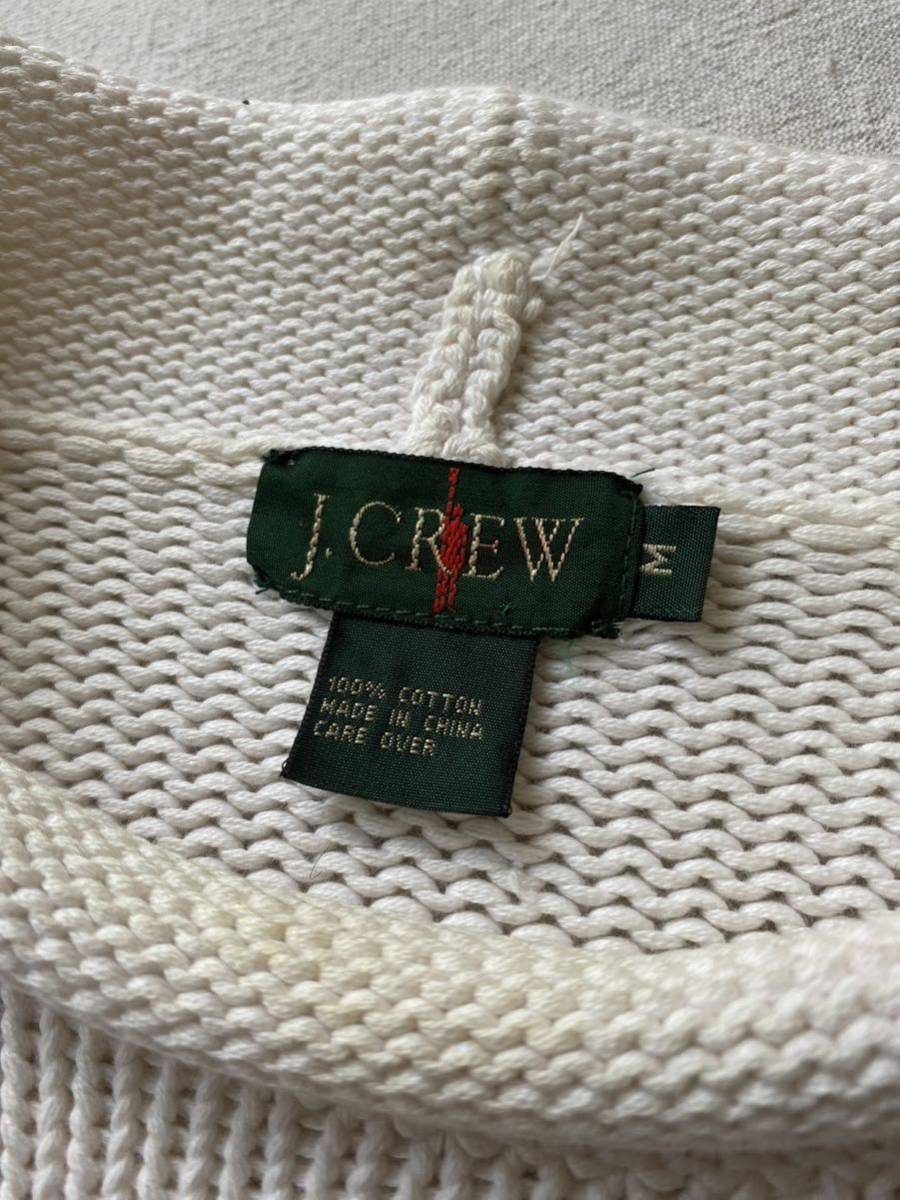 90s J.CREW コットン ニット ロールネック セーター / M ホワイト