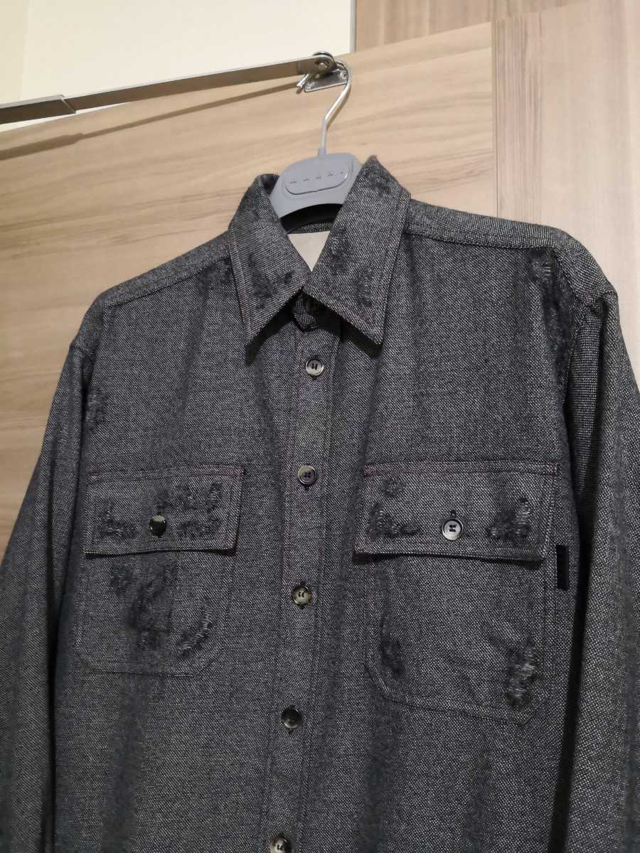 極美品 Marni マルニ ウール シャツ ダメージ加工 46 balenciaga gucci 