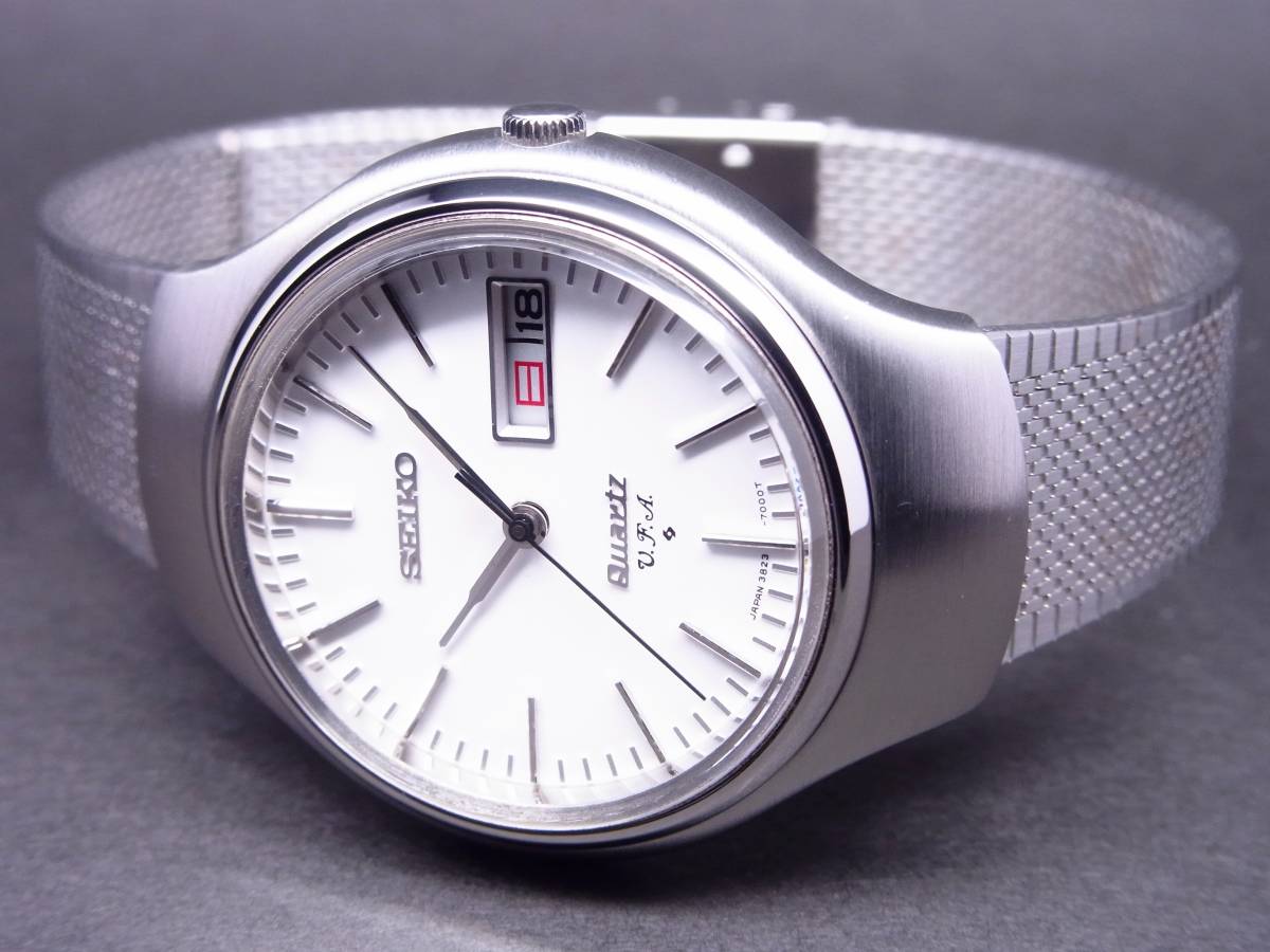 セイコー 38 V.F.A. クォーツ式 ホワイト ダイアル 1974年製 極上 美品 