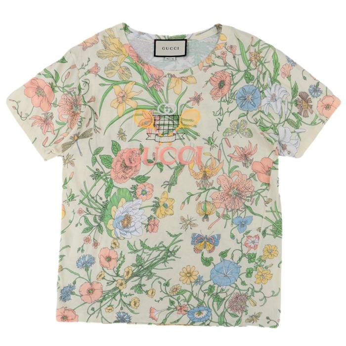 送料無料，限定SALE グッチ フローラ テニス 半袖Ｔシャツ レディース マルチ XXS カットソー 刺しゅう ケリングタグ GUCCI(半袖Ｔシャツ)｜売買されたオークション情報、yahooの商品情報をアーカイブ公開 - オーク 女性用