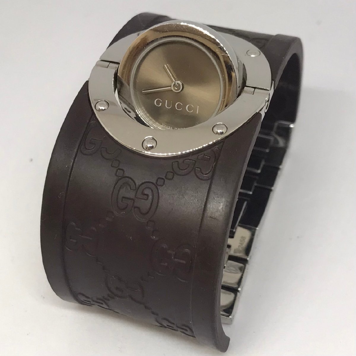 ▽▽【ジャンク/動作未確認】グッチ GUCCI トワール 腕時計 バングル
