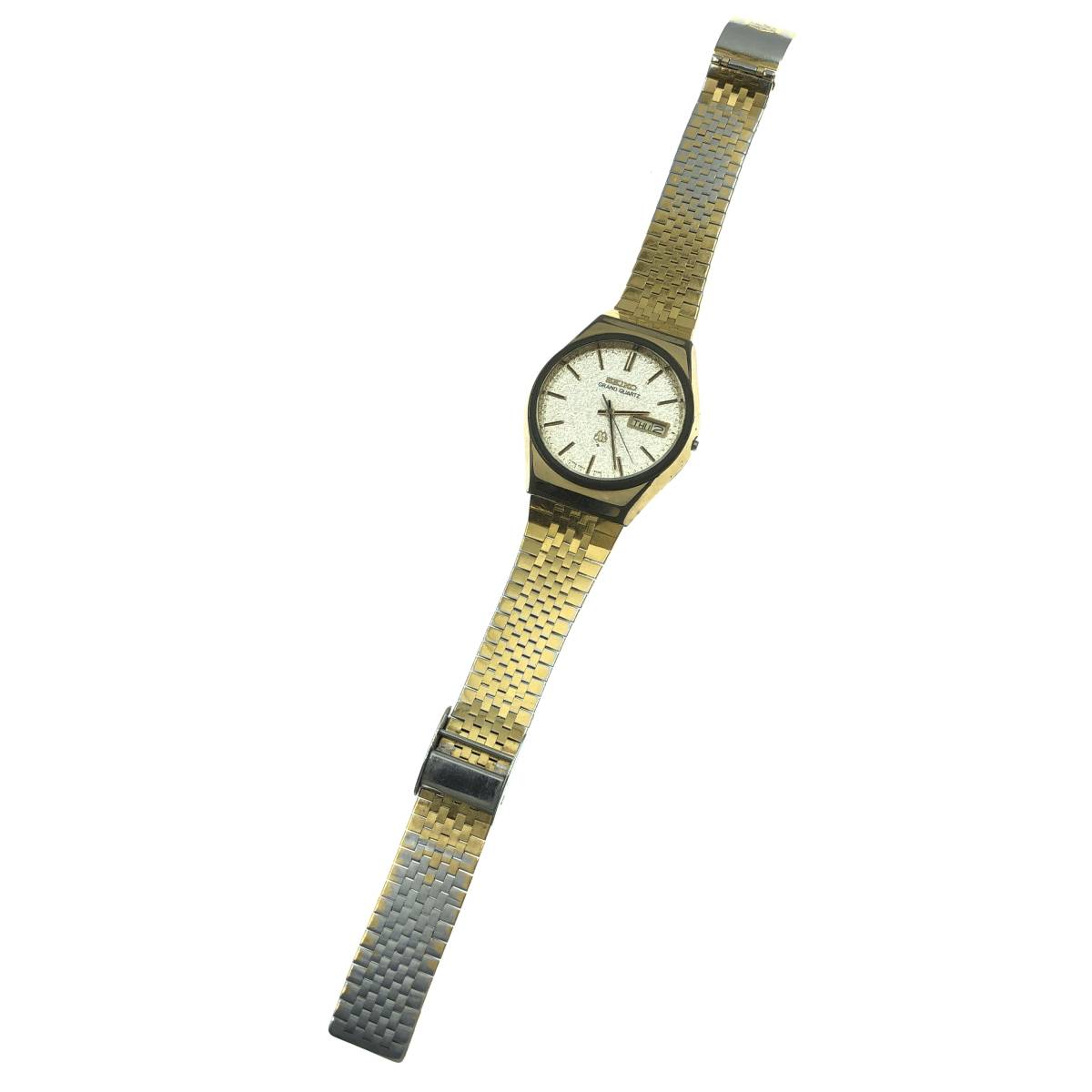 メンズ 稼働 SEIKO GRAND QUARTZ 腕時計 デイデイト ゴールド2400