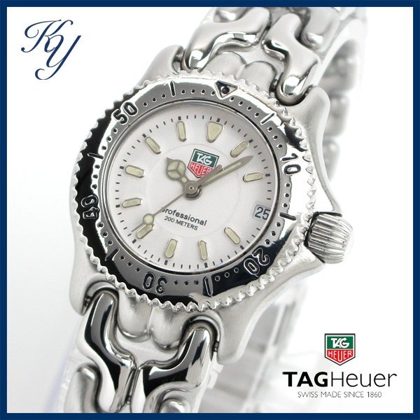 1円～ 3ヶ月保証付き 磨き済み 美品 本物 人気 TAGHEUER タグホイヤー Sel セル WG1412 ホワイト レディース 時計