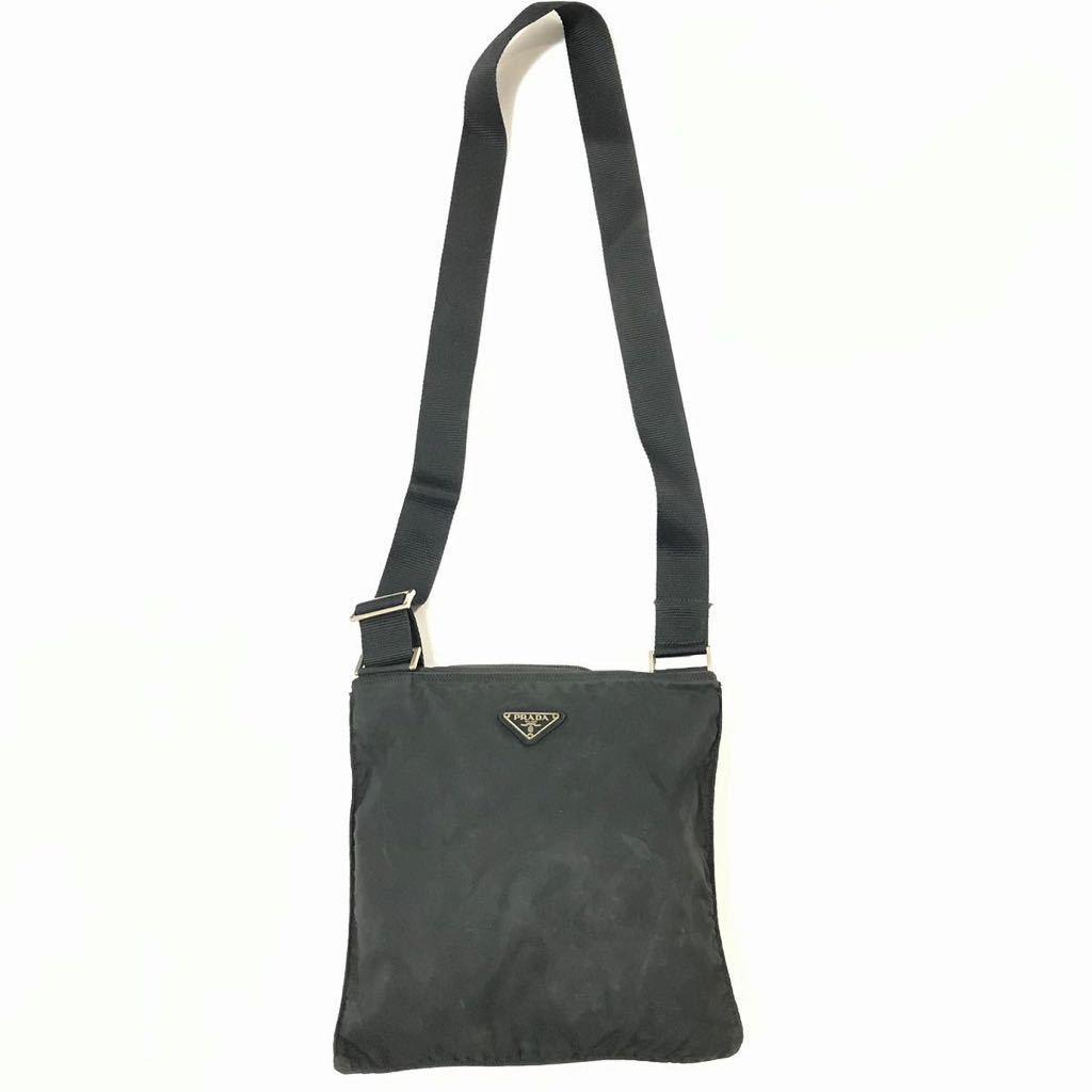 プラダ】本物 PRADA ショルダーバッグ 三角ロゴプレート 斜め掛け  