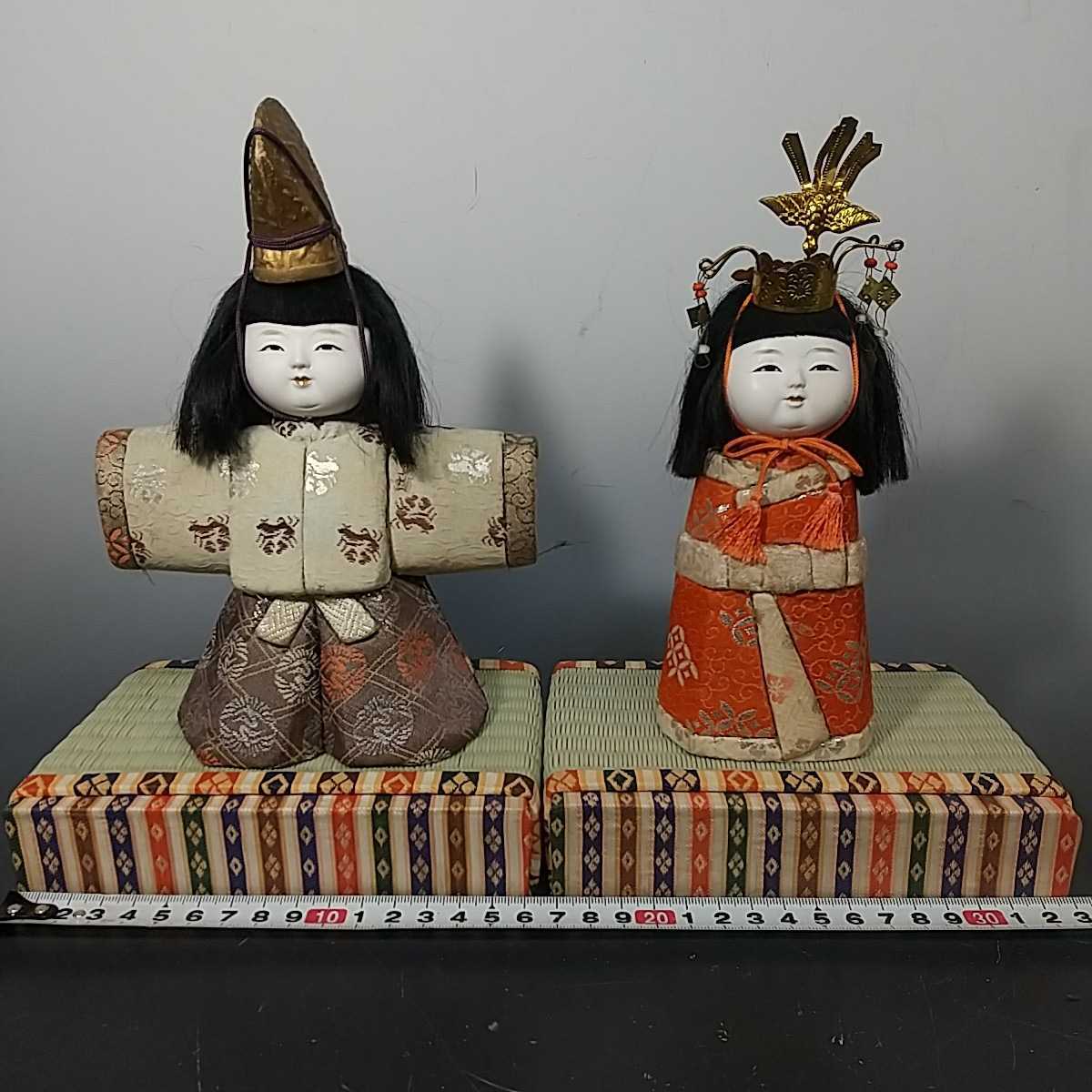 名川春山 戦前作 「水引手人形」 御所人形 共箱 昭和初期 日本人形