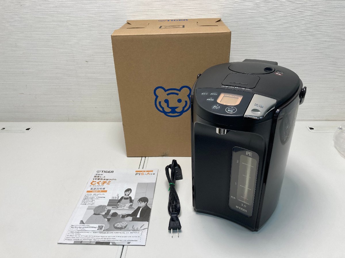 【★10-3650】■未使用■開封済/新品 TIGER タイガー 蒸気レスVE電気まほうびん とく子さん PIS-A300 T ブラウン 3.0L 電気ポット（4747）